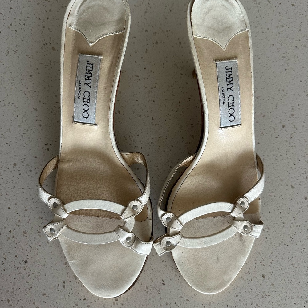 Jimmy Choo Cream Heeled Sandals